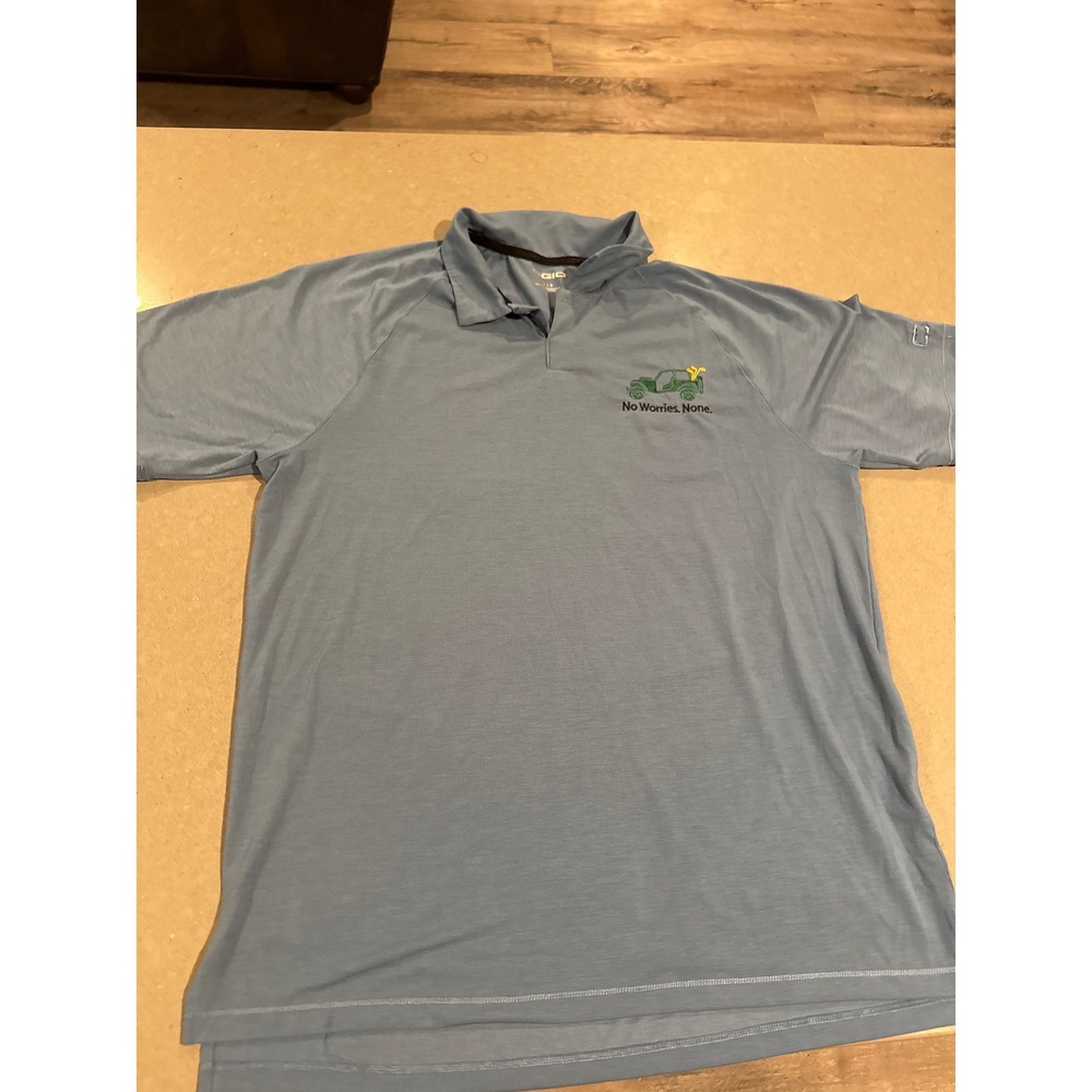 OGIO Golf Polo‎ Shirt Men's Large Blue No Worries None Golf Jeep